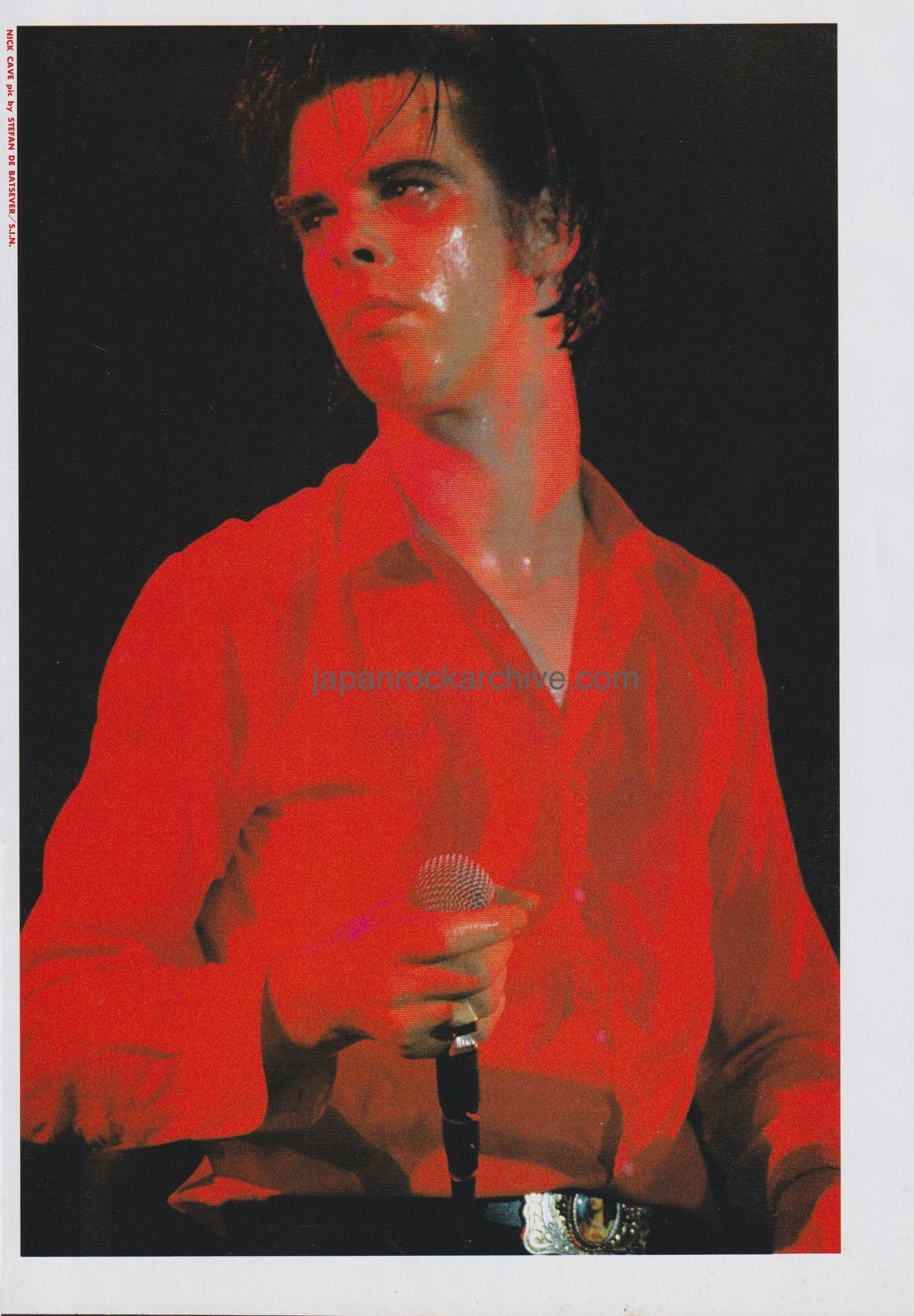 Nick Cave 1991/04 Japanese music press cutting clipping - photo / pinup - on stage