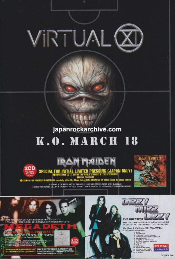 Iron Maiden 1998/04 Virtual XI Japan album promo ad