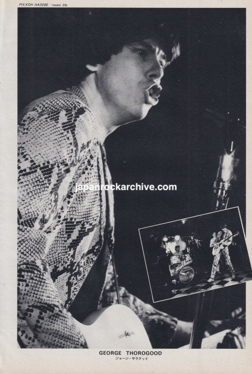 George Thorogood black-and-white Japanese magazine pinup, May 1983