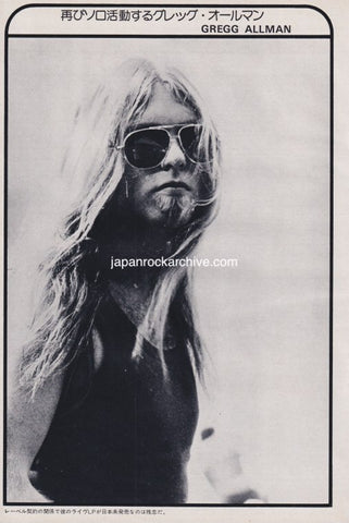 Gregg Allman 1975/02 Japanese music press cutting clipping - photo pinup
