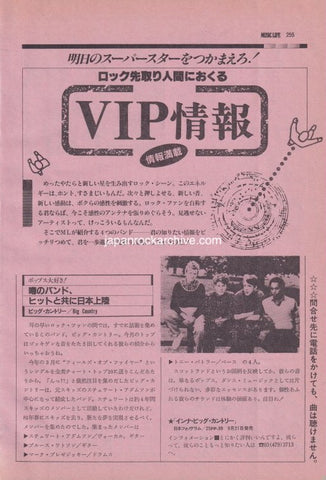 Big Country / Roman Holiday / Madonna 1983/10 Japanese music press cutting clipping - article