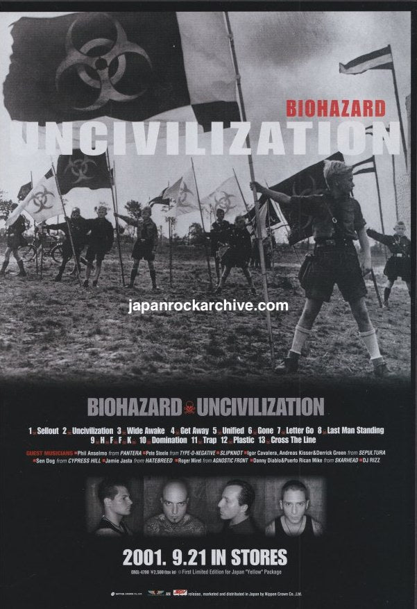 Biohazard 2001/10 Uncivilization Japan album promo ad