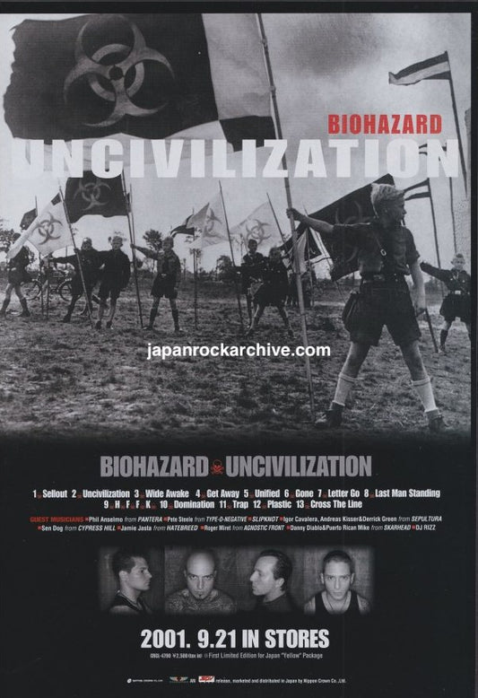 Biohazard 2001/10 Uncivilization Japan album promo ad