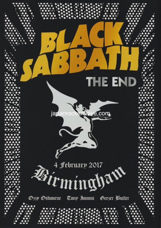 Black Sabbath The End: Live in Birmingham 2017 Japan dvd store promo flyer