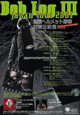Bob Log III 2001 Japan tour concert gig flyer handbill