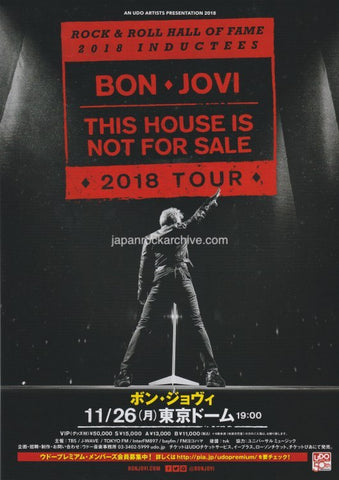 Bon Jovi 2018 Japan tour concert gig flyer handbill