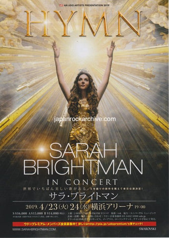 Sarah Brightman 2019 Japan album / tour concert gig flyer handbill