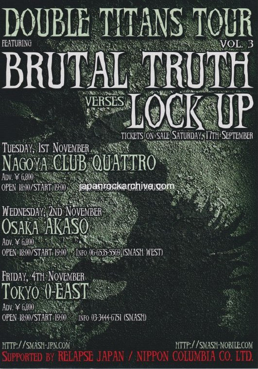 Double Titans Tour Vol.03 2011 Japan tour concert gig flyer handbill