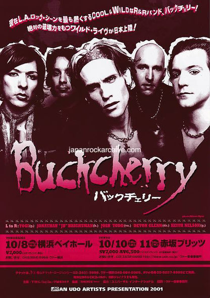 Buckcherry 2001 Japan tour concert gig flyer handbill