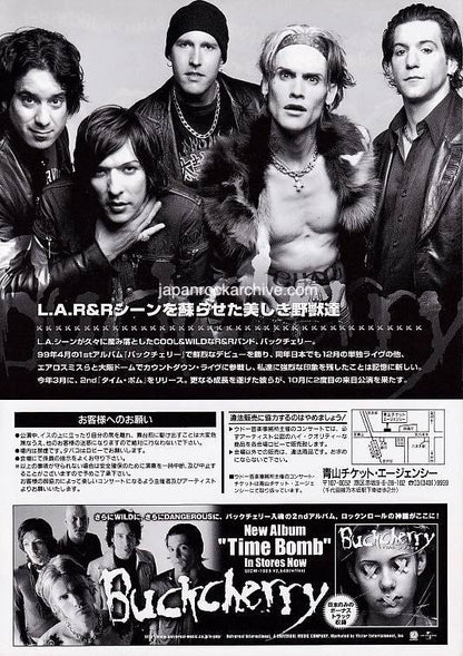 Buckcherry 2001 Japan tour concert gig flyer handbill