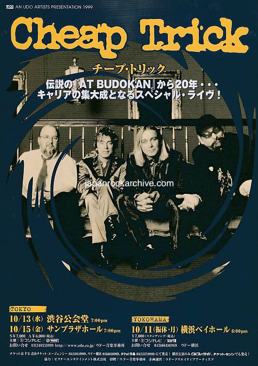 Cheap Trick 1999 Japan tour concert gig flyer handbill