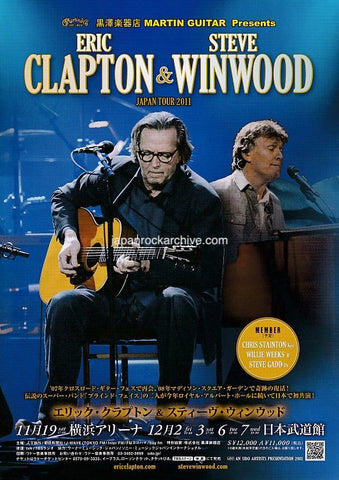 Eric Clapton & Steve Winwood 2011 Japan tour concert gig flyer handbill