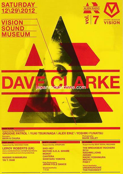 Dave Clarke 2012 Japan tour concert gig flyer handbill