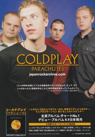 Coldplay 2000/09 Parachutes Japan album promo ad