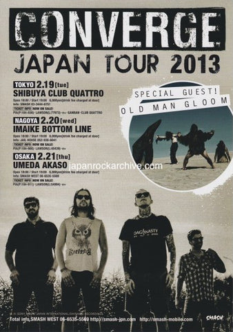 Converge 2013 Japan tour concert gig flyer handbill