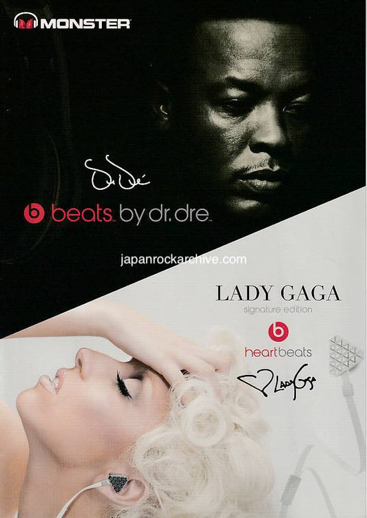 Monster beats 2009 Japan headphones promo pamphlet - Dr. Dre / Lady Gaga