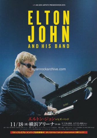 Elton John 2015 Japan tour concert gig flyer handbill