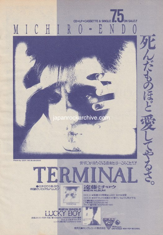 Michiro Endo 1987/08 Terminal Japan album promo ad