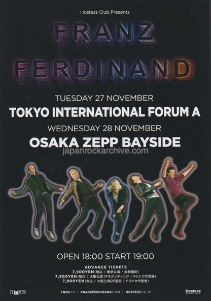 Franz Ferdinand 2018 Japan tour concert gig flyer handbill