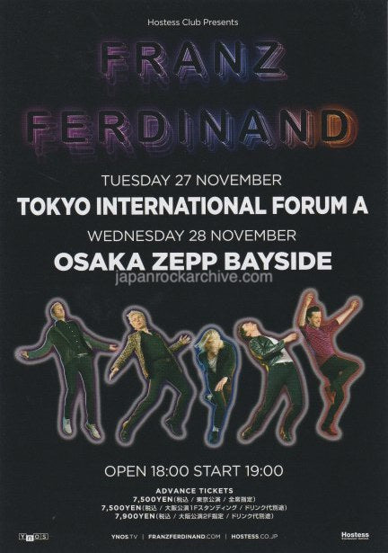 Franz Ferdinand 2018 Japan tour concert gig flyer handbill