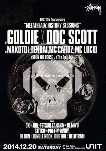 Goldie x Doc Scott 2014 Japan tour concert gig flyer handbill