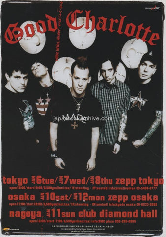 Good Charlotte 2004 Japan tour concert gig flyer handbill