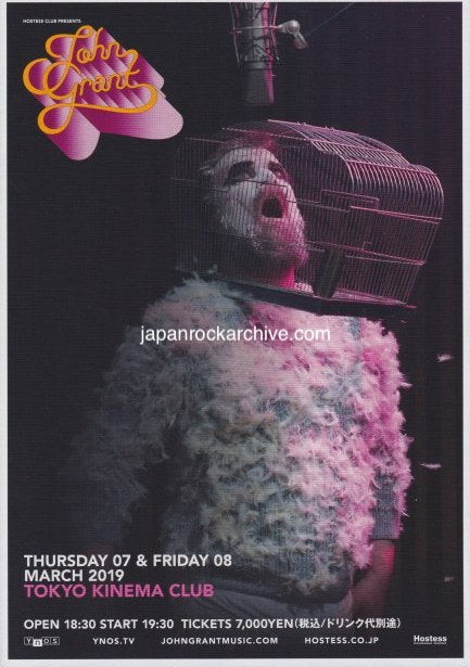 John Grant 2019 Japan tour concert gig flyer handbill