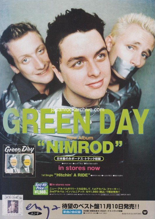 Green Day 1997/12 Nimrod Japan album promo ad