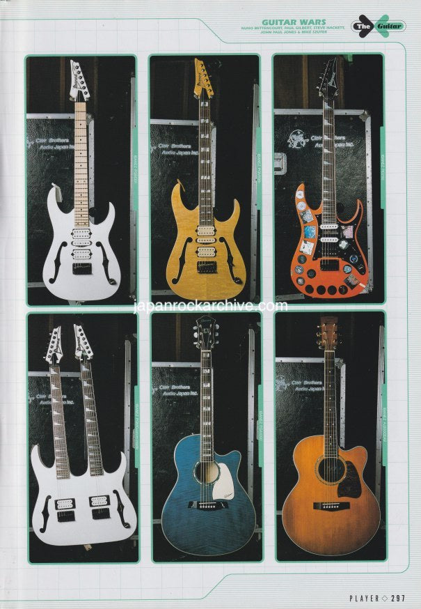 Guitar Wars 2003/11 Japanese music press cutting clipping - photo feature - Nuno Bettencourt / Paul Gilbert / Steve Hackett / John Paul Jones / Mike Szuter