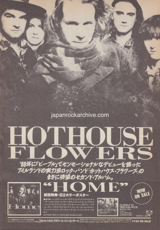 Hothouse Flowers 1990/08 Home Japan album promo ad