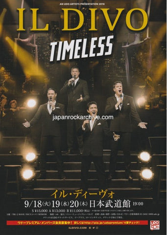 Il Divo 2018 Japan tour concert gig flyer handbill