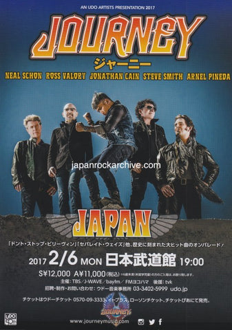 Journey 2017 Japan tour concert gig flyer handbill