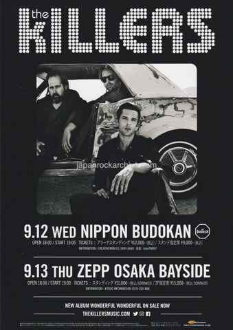 The Killers 2018 Japan tour concert gig flyer handbill