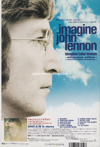 John Lennon 2000/03 Imagine Millennium Edition Japan album promo ad