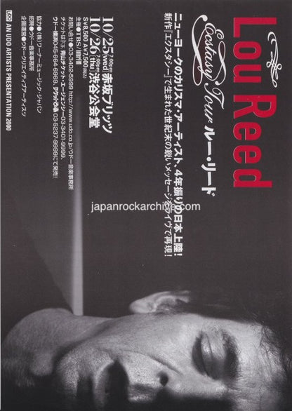 Lou Reed 2000 Japan tour concert gig flyer handbill