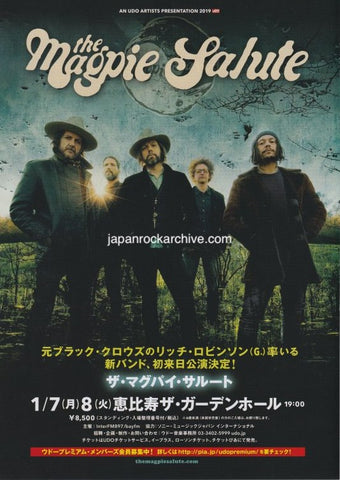 The Magpie Salute 2019 Japan tour concert gig flyer handbill