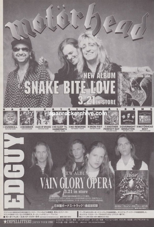Motorhead 1998/04 Snake Bite Love Japan album promo ad