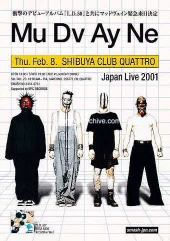 Mudvayne 2001 Japan tour concert gig flyer handbill