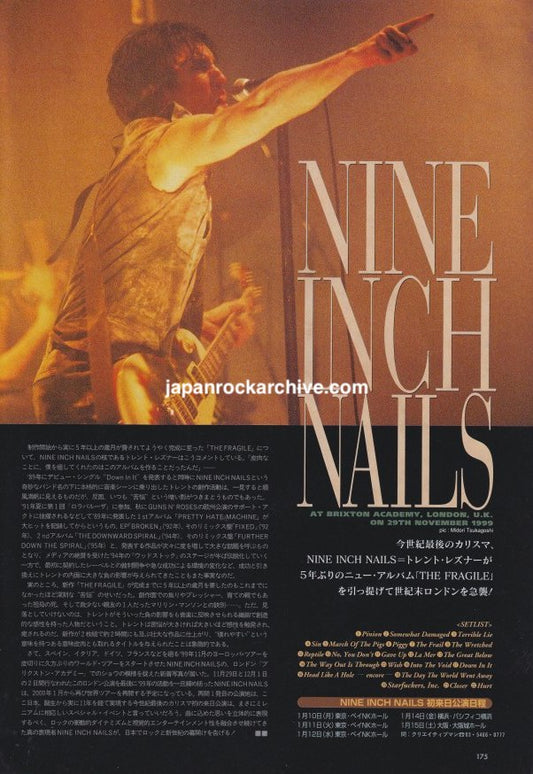 Nine Inch Nails 2000/02 Japanese music press cutting clipping - article