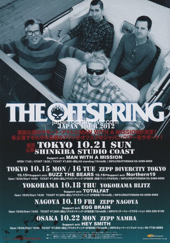The Offspring 2012 Japan tour concert gig flyer handbill