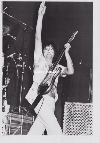 Jimmy Page 1985/06 Japanese music press cutting clipping - photo pinup mini poster