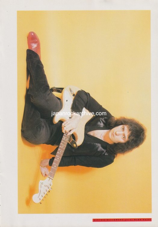 Ritchie Blackmore 1981/06 Japanese music press cutting clipping - photo pinup - with fender stratocaster