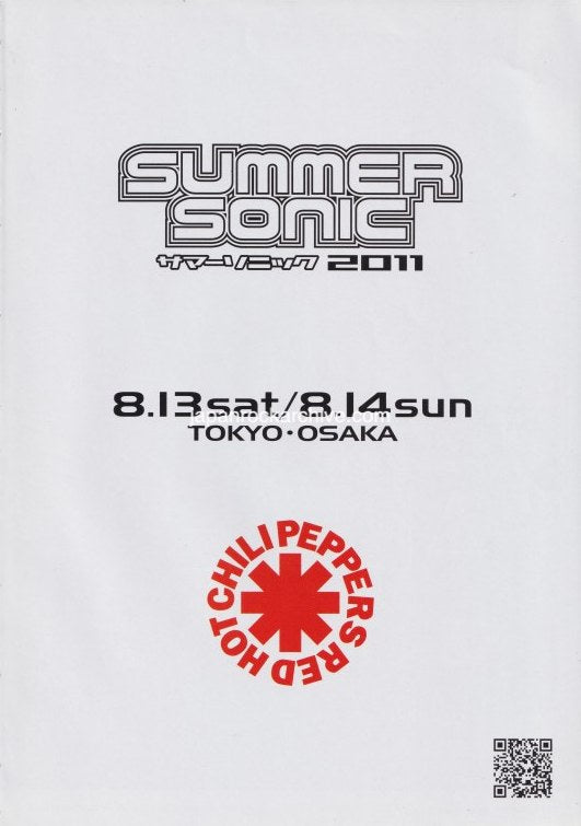 Red Hot Chili Peppers 2011/02 Summer Sonic Japan tour promo ad