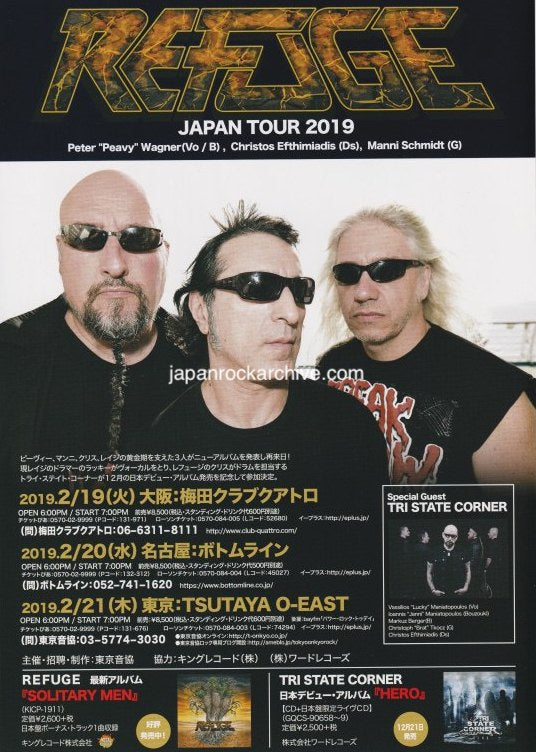 Refuge 2019 Japan tour concert gig flyer handbill