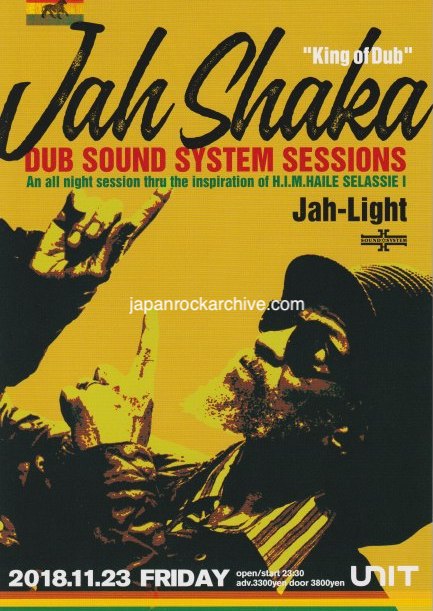 Jah Shaka 2018 Japan tour concert gig flyer handbill