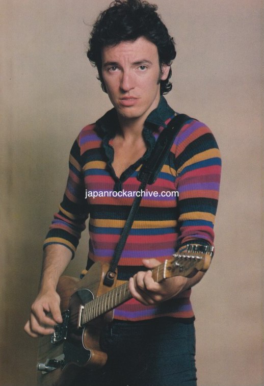Bruce Springsteen 1985/04 Japanese music press cutting clipping - photo pinup - with telecaster guitar
