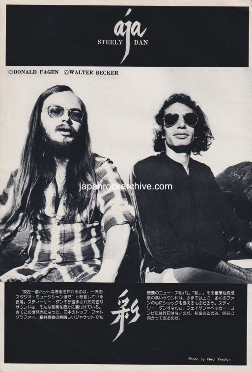 Steely Dan 1978/01 Japanese music press cutting clipping - photo pinup poster
