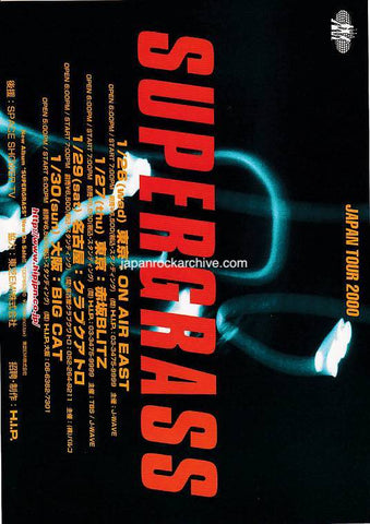 Supergrass 2000 Japan tour concert gig flyer handbill