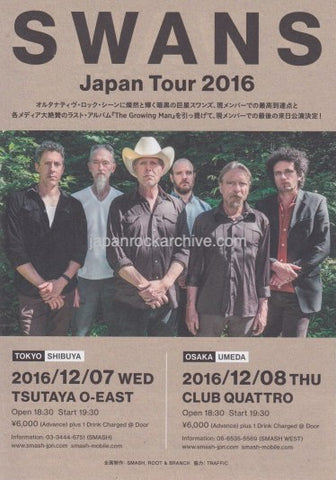 Swans 2016 Japan tour concert gig flyer handbill