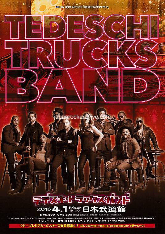 Tedeschi Trucks Band 2016 Japan tour concert gig flyer handbill